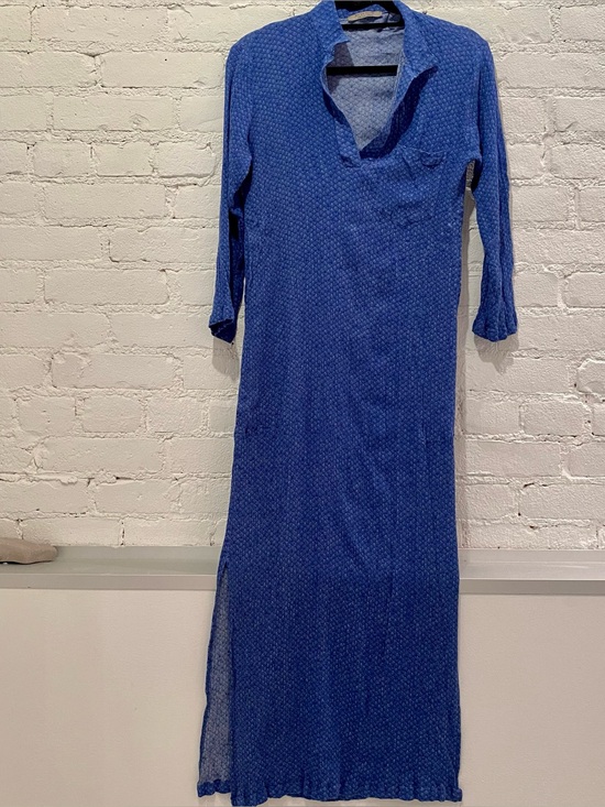 Norya Ayron Dresses & Skirts - Norya Ayron Moroccan Designer Light woven
Blue 3/4 Sleeve Tunic Maxi Size